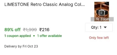 LIMESTONE Retro Classic Analog Color Strap || Smartwatch Look Silicone Strap || Quartz Analog Watch at ₹216