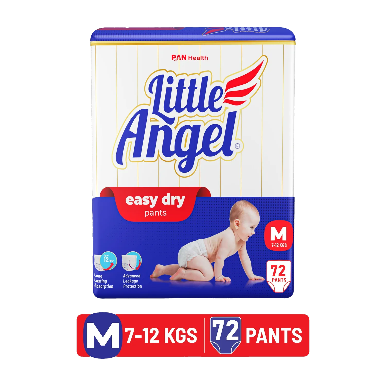 Little Angel Easy Dry Pant Diapers - M (72 Pieces) at ₹432
