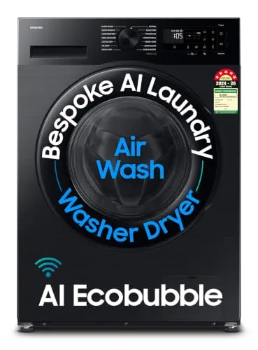 Samsung 12 kg (Wash) / 7 kg (Dry), 5 Star, AI EcoBubble, AI Energy Mode, Air Wash, Super Speed, Hygiene Steam, Wi-Fi, Digital Inverter, Full at ₹46,79