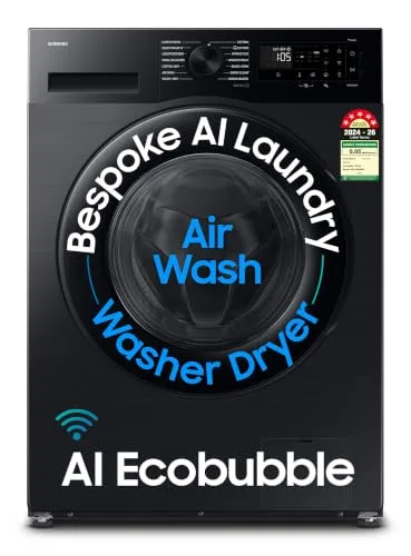 Samsung 12 kg (Wash) / 7 kg (Dry), 5 Star, AI EcoBubble, AI Energy Mode, Air Wash, Super Speed, Hygiene Steam, Wi-Fi, Digital Inverter, Full at ₹46,79