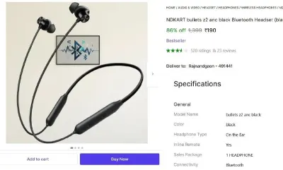Bluetooth Headset at ₹190