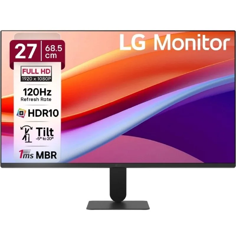 LG 68.0 cm (27 inch) Full HD LED Backlit IPS Panel with Anti-Glare, sRGB 99%, HDR10, 3-Side Virtually Borderless, Reader Mode, Flicker Safe, at ₹8,999