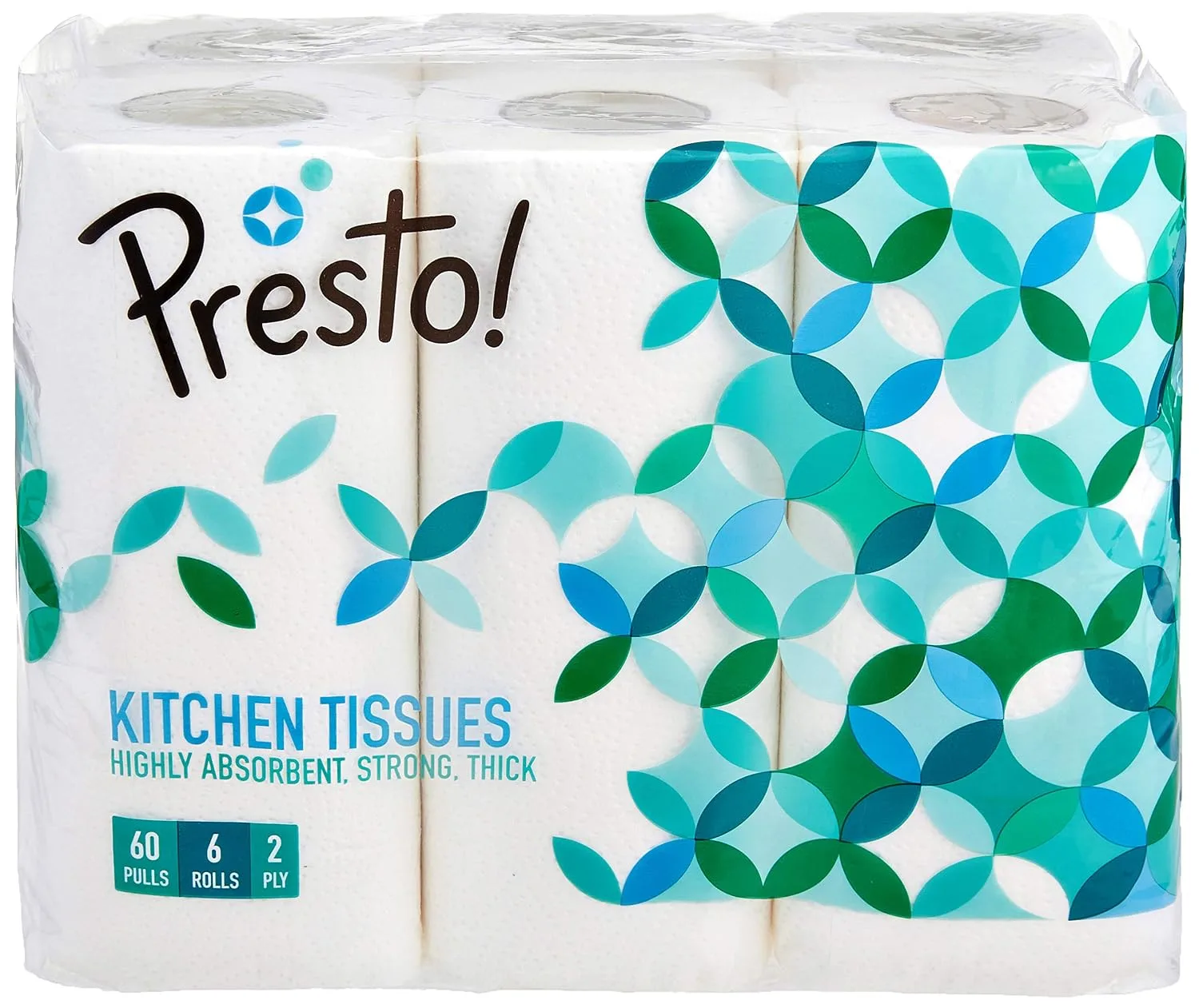 Presto! 2 Ply Kitchen Tissue Rolls (60 Count x 6 Rolls) at ₹195