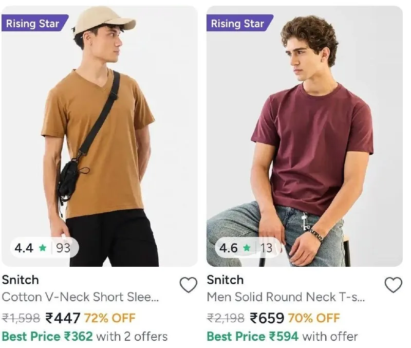 Upto 73% Off on Branded Men's T-shirts