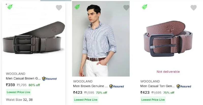 Upto 80% Off - Woodland Belts
