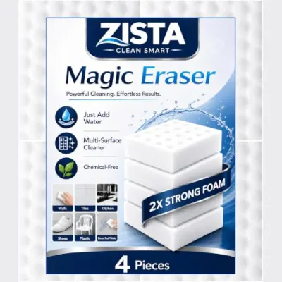 ZISTA Magic Eraser Cleaning Sponge Pack of 4 | Multi-Purpose at ₹98