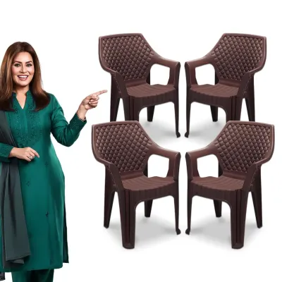 MAHARAJA Plastic Chair Set - with Arm Rest, Pack of 4, 200Kg at ₹2,402
