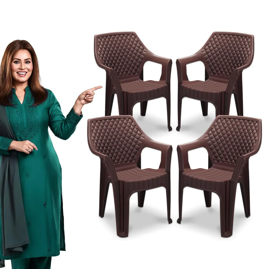 MAHARAJA Plastic Chair Set - with Arm Rest, Pack of 4, 200Kg at ₹2,402