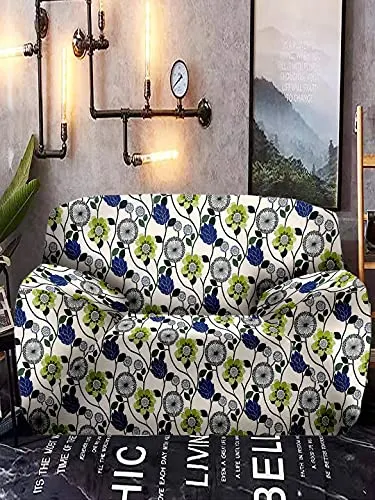 Cortina Single Seater Sofa Cover | Floral Print | 100% Polyester Spandex Fabric | Couch Covers, Machine Washable | Suitable for Home, Office at ₹179