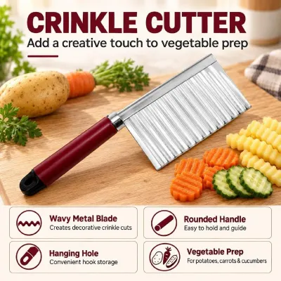 Crinkle Cutter for Vegetables, Wavy Potato Slicer at ₹49