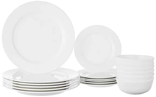 Solimo Ceramic Geometric Dinner Set( White ,18 Pieces ) at ₹944