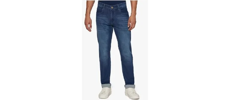 Peter England Men's Tapered Fit Mid Rise Classic Tape Stretchable Twill Jeans at ₹999