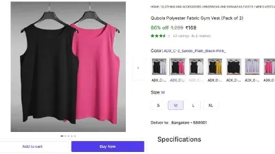 Polyester Fabric Gym Vest (Pack of 2) at ₹169