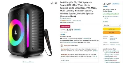 boAt PartyPal 30, 25W Signature Sound, RGB LEDs at ₹2,199