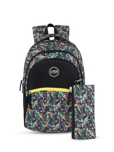 Lavie Sport Fossil Backpack | 22 Liters | Rain Cover | Gift for Boys & Girls at ₹459