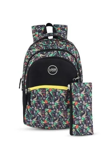 Lavie Sport Fossil Backpack | 22 Liters | Rain Cover | Gift for Boys & Girls at ₹459