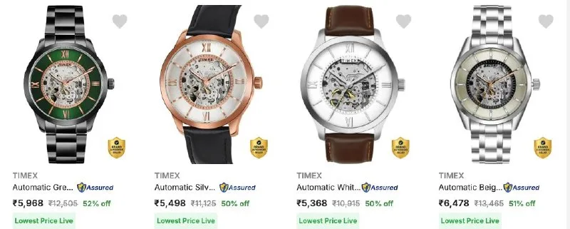 Timex Mechanical Automatic watch Flat 50% Off