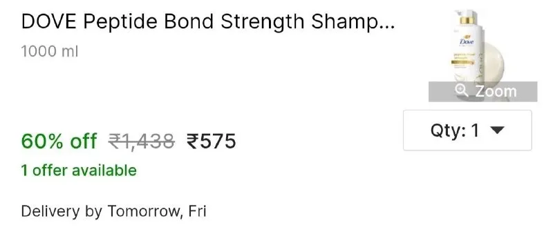 DOVE Peptide Bond Strength Shampoo at ₹575