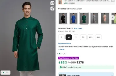 Men’s Kurta at ₹278