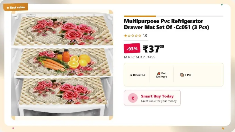 Refrigerator Drawer Mat (3 Pcs) at ₹37