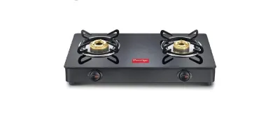 Prestige IRIS Toughened Glass-Top 2 Brass Burner LPG Gas Stove at ₹2,399