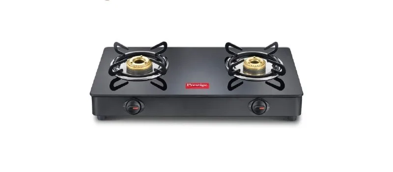 Prestige IRIS Toughened Glass-Top 2 Brass Burner LPG Gas Stove at ₹2,399