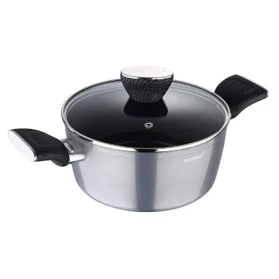 [Apply 2% Coupon] Bergner Non-Stick Casserole with Glass Lid, 24 cm, 4.6 Liters at ₹939