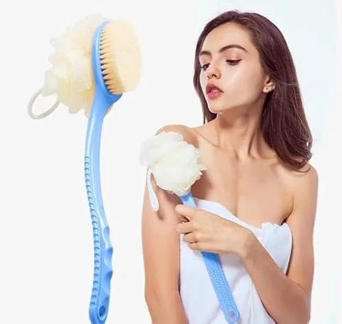 Body Bath Brush with 2 in 1 Bristles and Loofah, Shower Back at ₹49