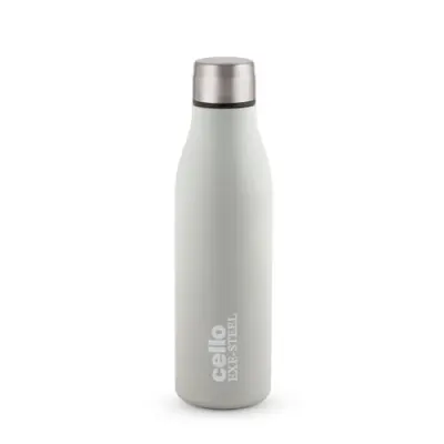 CELLO Gem Stainless Steel Water Bottle for Daily Use 900 ml Grey | Easy to Carry & Clean, Rust Proof Leak Proof Freezer & Fridge Safe Single at ₹249