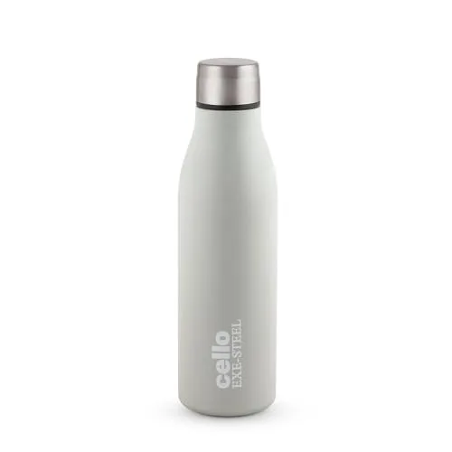 CELLO Gem Stainless Steel Water Bottle for Daily Use 900 ml Grey | Easy to Carry & Clean, Rust Proof Leak Proof Freezer & Fridge Safe Single at ₹249