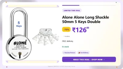 Long Shackle 50mm Padlock at ₹126