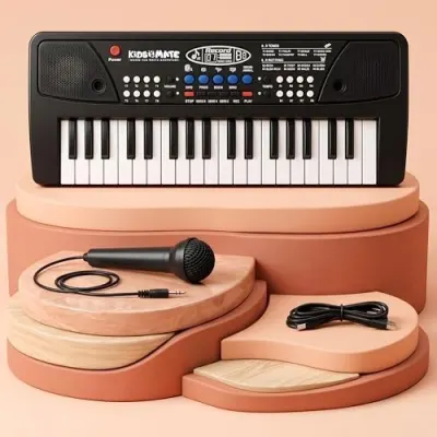 Kidsmate Piano Keyboard for Kids with Mic, 37 Keys Music Toy, Electronic Piano with Recording Feature Builds Creativity & Rhythm Skills, Edu at ₹699