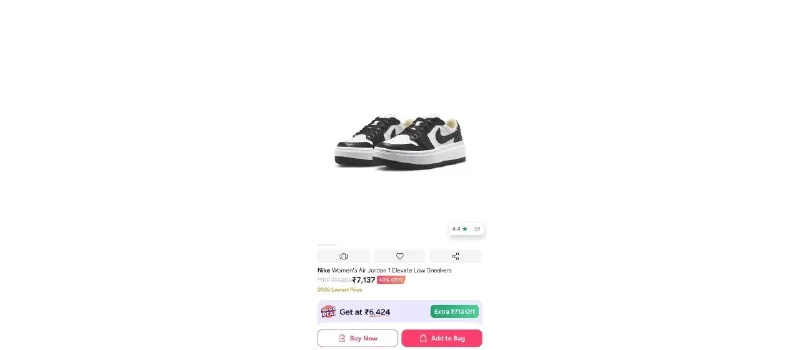 Nike Women's Air Jordan 1 Elevate Low Sneakers at ₹7,137