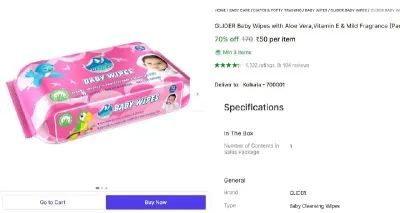 Baby Wipes at ₹50