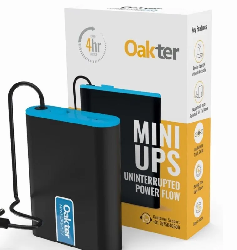 Oakter Mini UPS for 12V WiFi Router at ₹899