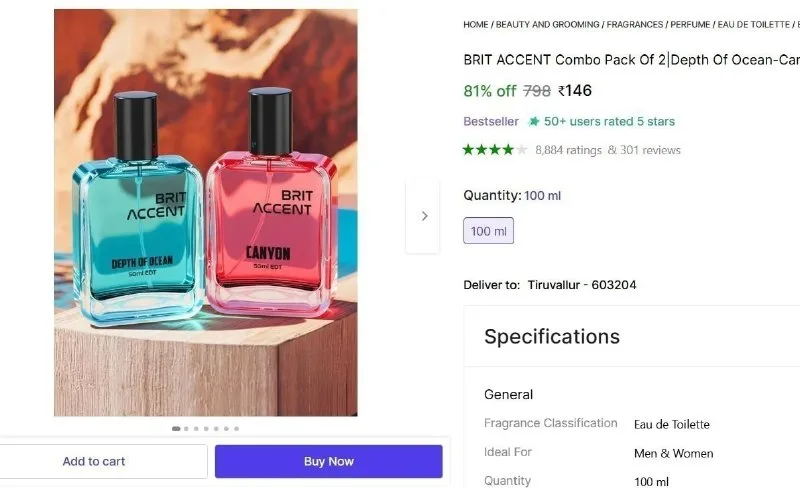 Perfume (Set of 2) at ₹146