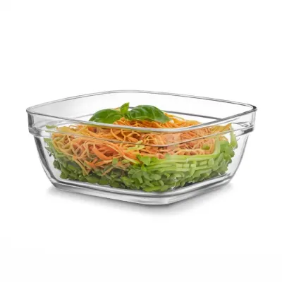 CELLO Nadir Square Serving Glass Bowl for Kitchen 1100 ml, Transparent at ₹248