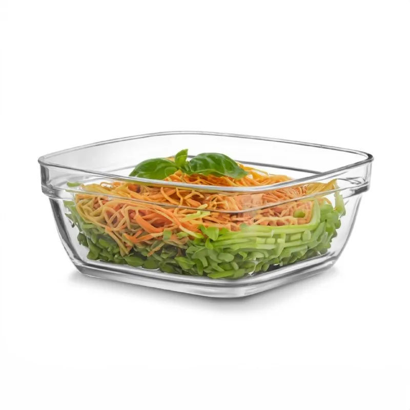 CELLO Nadir Square Serving Glass Bowl for Kitchen 1100 ml, Transparent at ₹248