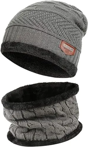 Fitness Mantra® Sports Winters Cap & Muffler for Men & Women| Beanie Cap| 1 Set| (Multicolor) at ₹99