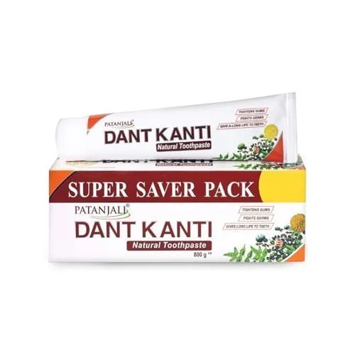 Patanjali Dant Kanti Natural Toothpaste 800G (200G X 4), Sup at ₹261