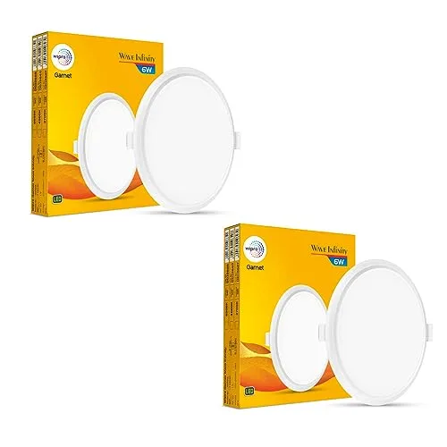 wipro Garnet 6W Round LED Wave Infinity Panel | Warm White L at ₹283