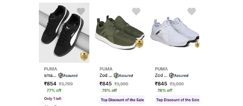 PUMA Men’s Casual Shoes At ₹ Upto 80% Off