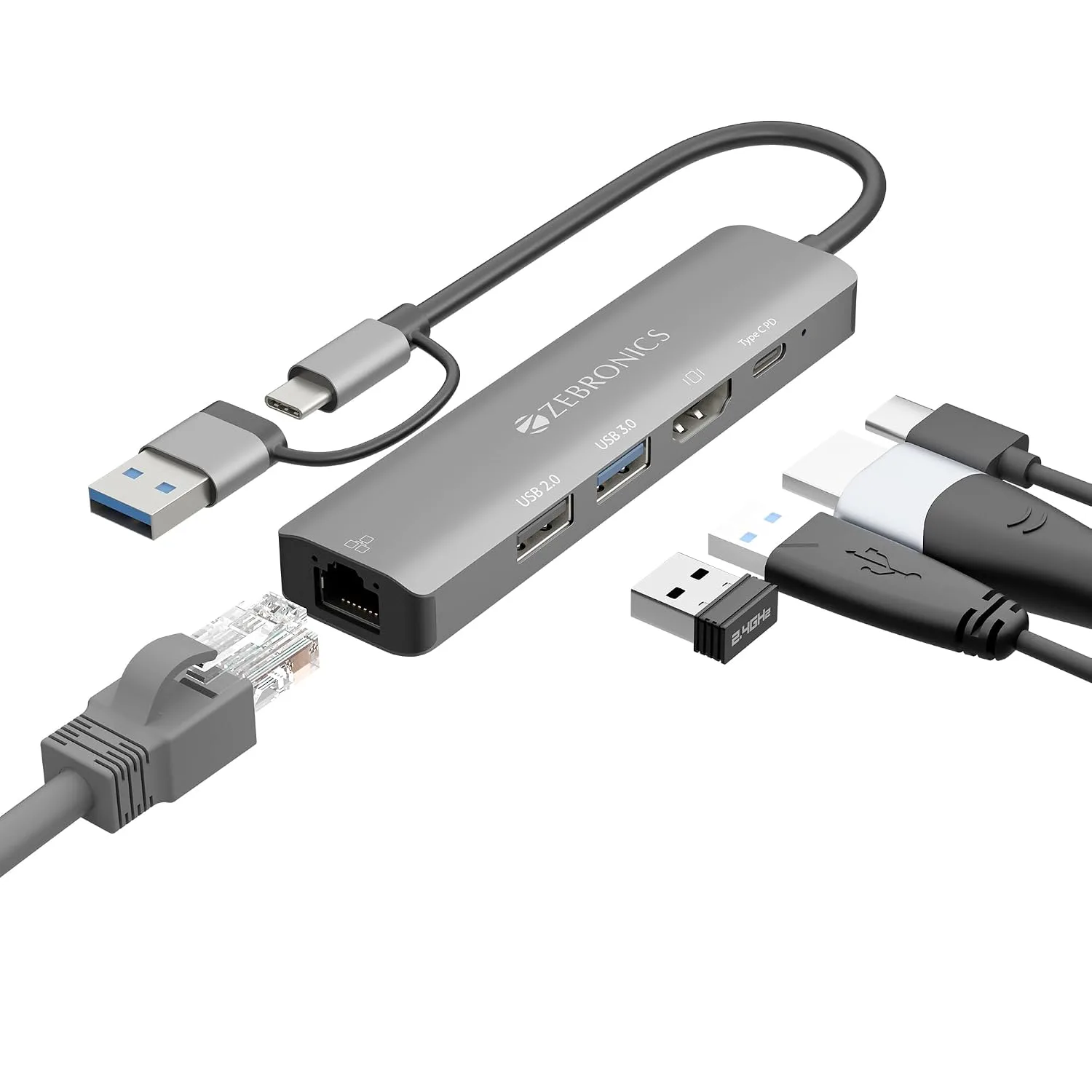 Zebronics 5-in-1 Hub Dual Interface at ₹849