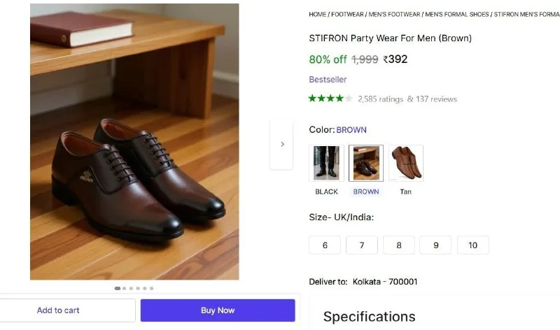 Men's Formal Shoes at ₹392