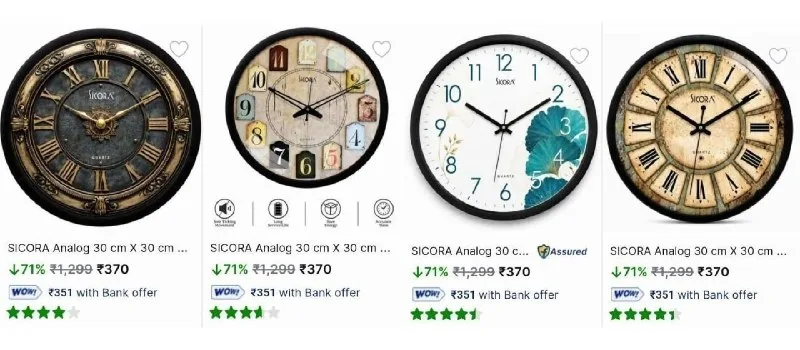 30*30 CM Wall Clock Under 399