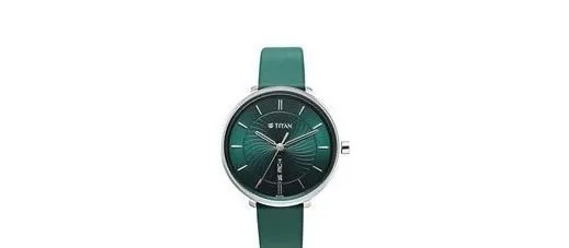 Titan Neo Analog with Day and Date Green Dial Green Color Leather Strap Watch at ₹2,517