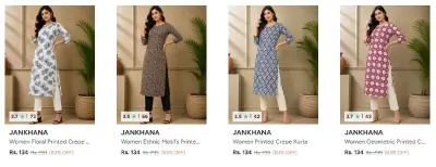 Upto 83% Off Jankhana kurta for Women's Starting Rs.134 at ₹134