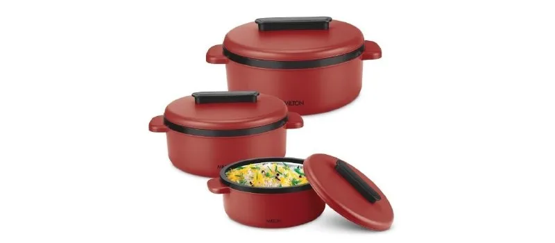 Milton Micronova Jr. Gift Set Inner Stainless Steel Casserole, Set of 3 at ₹999