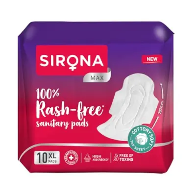 Sirona Max Sanitary Pads for Women | XL (Pack of 10 Pads) at ₹79