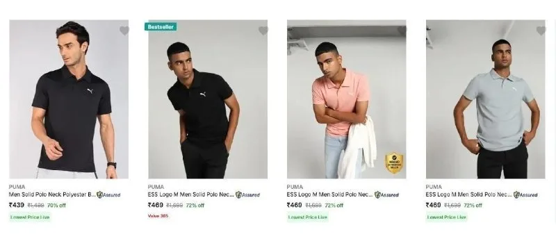 Puma Apparel at ₹439